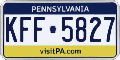 PA license plate KFF5827