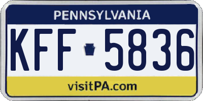 PA license plate KFF5836