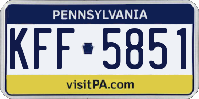 PA license plate KFF5851