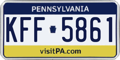 PA license plate KFF5861