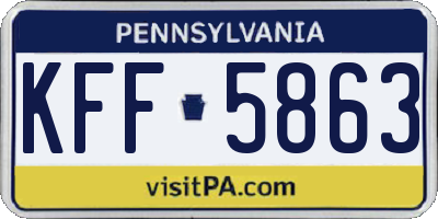 PA license plate KFF5863
