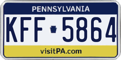 PA license plate KFF5864