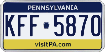 PA license plate KFF5870
