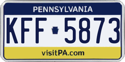 PA license plate KFF5873