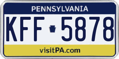 PA license plate KFF5878
