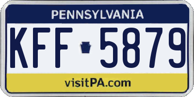 PA license plate KFF5879