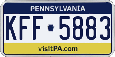 PA license plate KFF5883