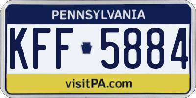 PA license plate KFF5884