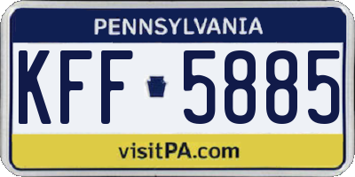 PA license plate KFF5885