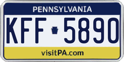 PA license plate KFF5890