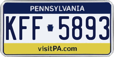 PA license plate KFF5893
