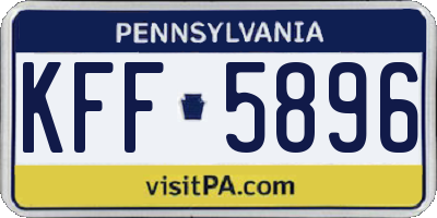 PA license plate KFF5896