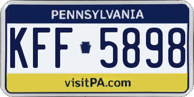 PA license plate KFF5898