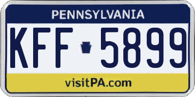 PA license plate KFF5899