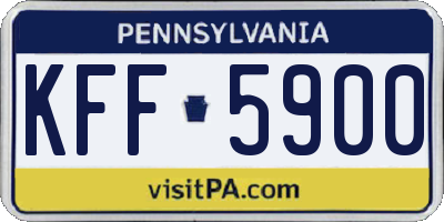 PA license plate KFF5900