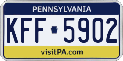 PA license plate KFF5902