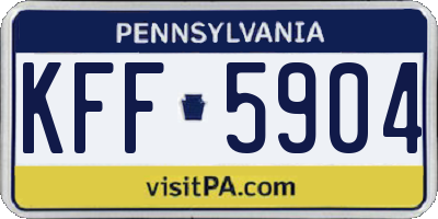 PA license plate KFF5904