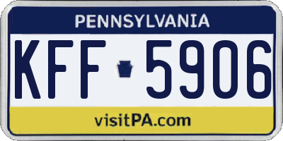 PA license plate KFF5906