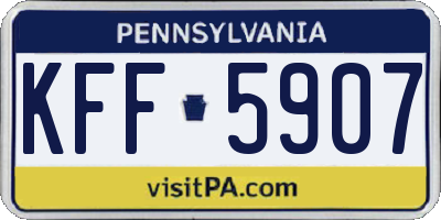 PA license plate KFF5907