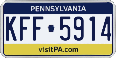 PA license plate KFF5914