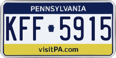 PA license plate KFF5915