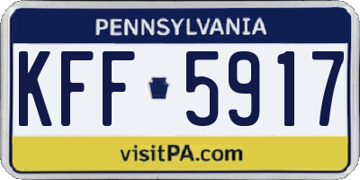 PA license plate KFF5917