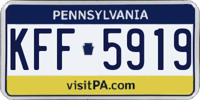 PA license plate KFF5919