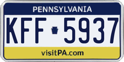 PA license plate KFF5937
