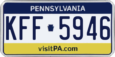 PA license plate KFF5946