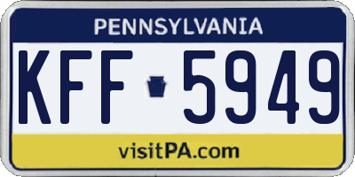 PA license plate KFF5949