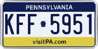 PA license plate KFF5951
