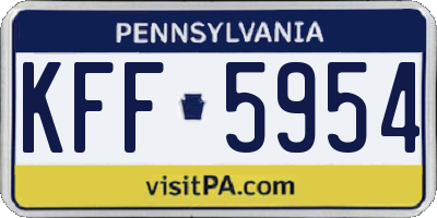 PA license plate KFF5954