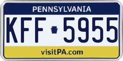 PA license plate KFF5955