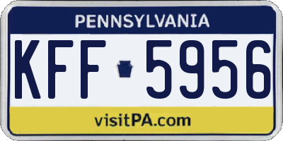 PA license plate KFF5956