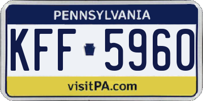 PA license plate KFF5960