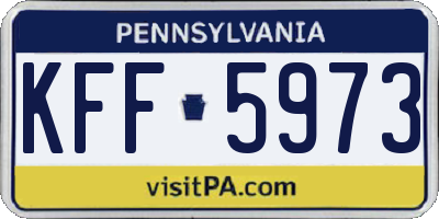 PA license plate KFF5973