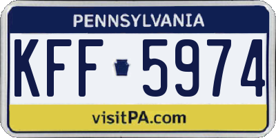 PA license plate KFF5974