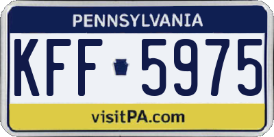 PA license plate KFF5975