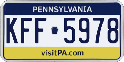 PA license plate KFF5978