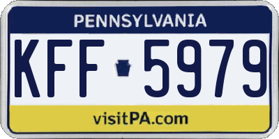 PA license plate KFF5979