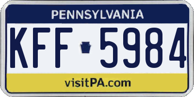 PA license plate KFF5984