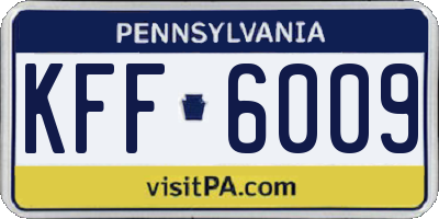 PA license plate KFF6009
