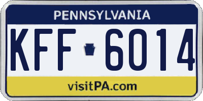 PA license plate KFF6014