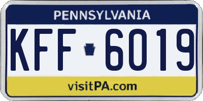 PA license plate KFF6019