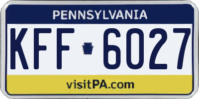 PA license plate KFF6027