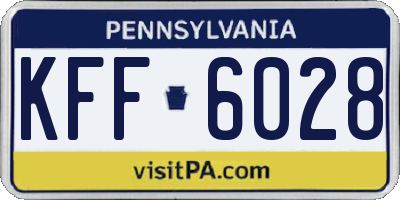 PA license plate KFF6028