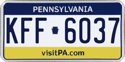 PA license plate KFF6037