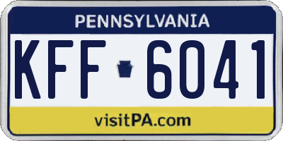 PA license plate KFF6041