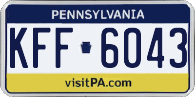 PA license plate KFF6043