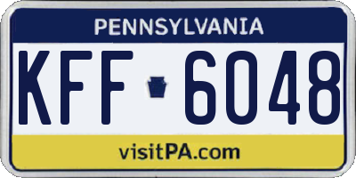 PA license plate KFF6048